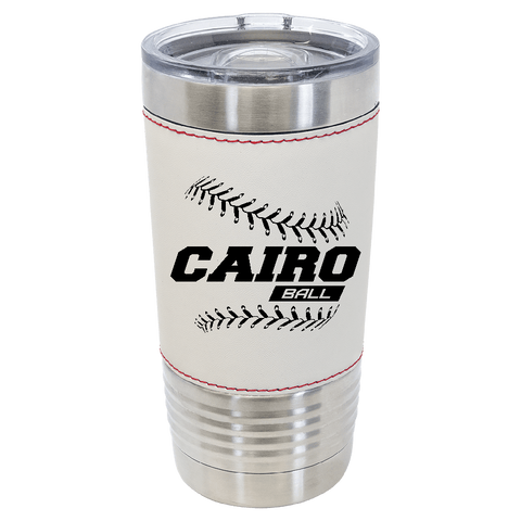 20 oz. Baseball Leather Tumbler with Slider Lid