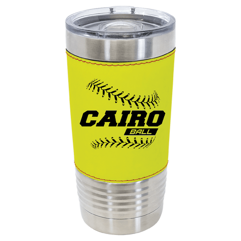 20 oz. Softball Leather Tumbler with Slider Lid